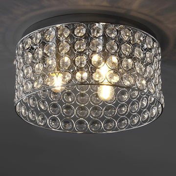 Ellen 15" Crystal/Metal LED Flush Mount - JONATHAN Y
